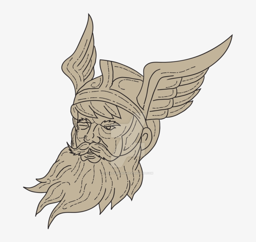 Norse God Odin Head Drawing By Apatrimonio On Deviantart - Odin Head Png, transparent png download