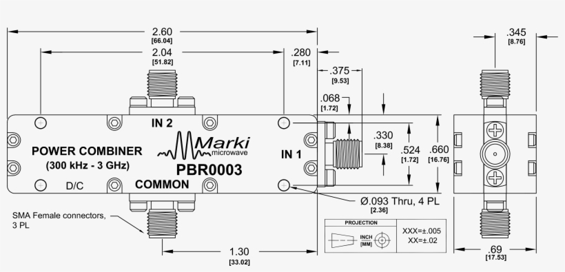 Pbr-0003 Power Divider Package Diagram - Package Diagram, transparent png download