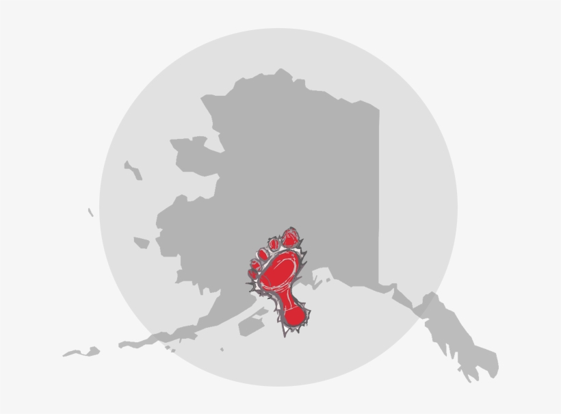 Sasquatch, Leave Only Tracks - Alaska State With Stars, transparent png download