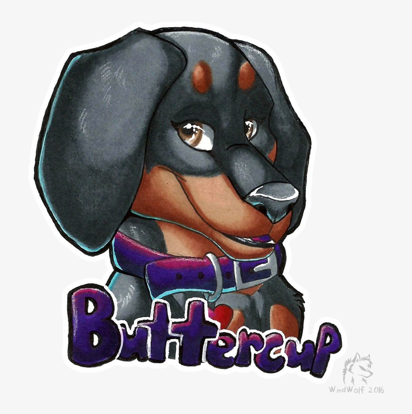 Traditional Buttercup Badge - Dachshund, transparent png download