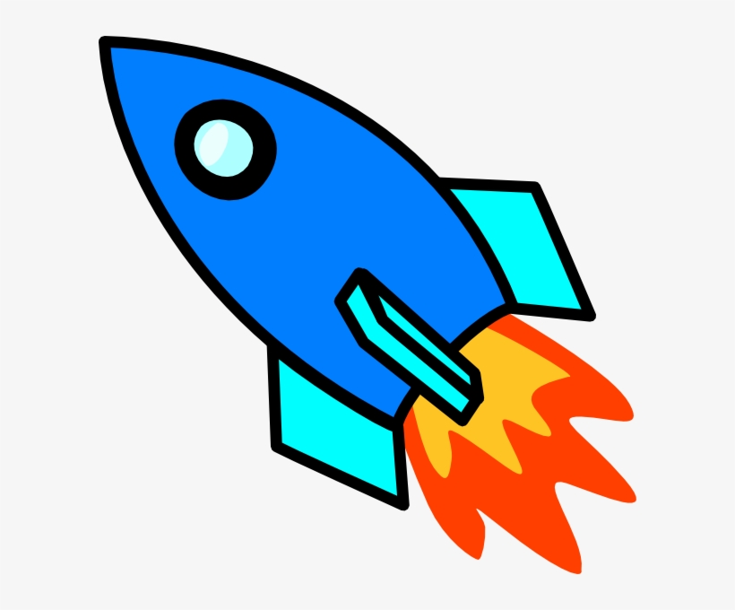 Blue Rocket Clip Art At Clker - Rocket Clipart, transparent png download