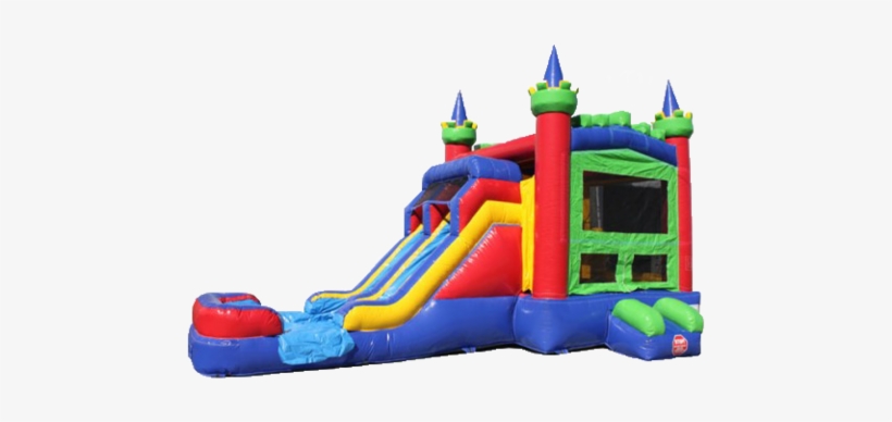14ft Dual Lane Castle Water Slide Combo - Hayes Bounce House, transparent png download