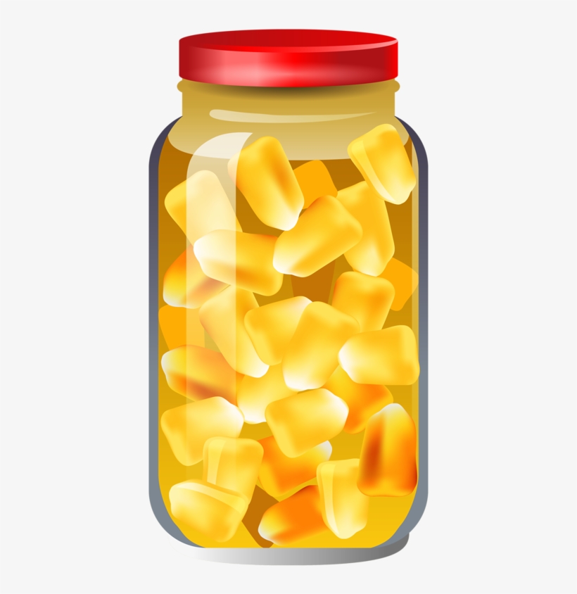Jar Clipart Candy Corn - 玉米 粒 卡通, transparent png download