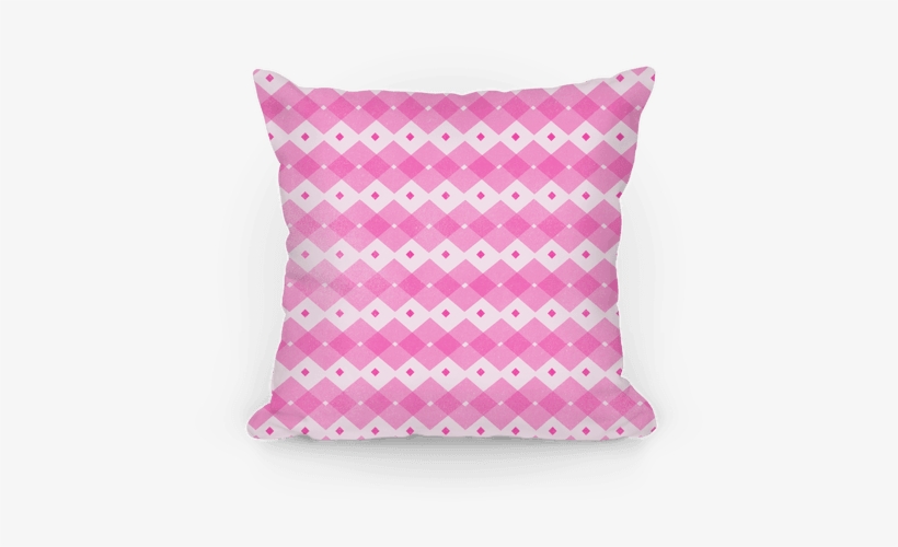 Pink Checkered Pattern Pillow - Cushion, transparent png download