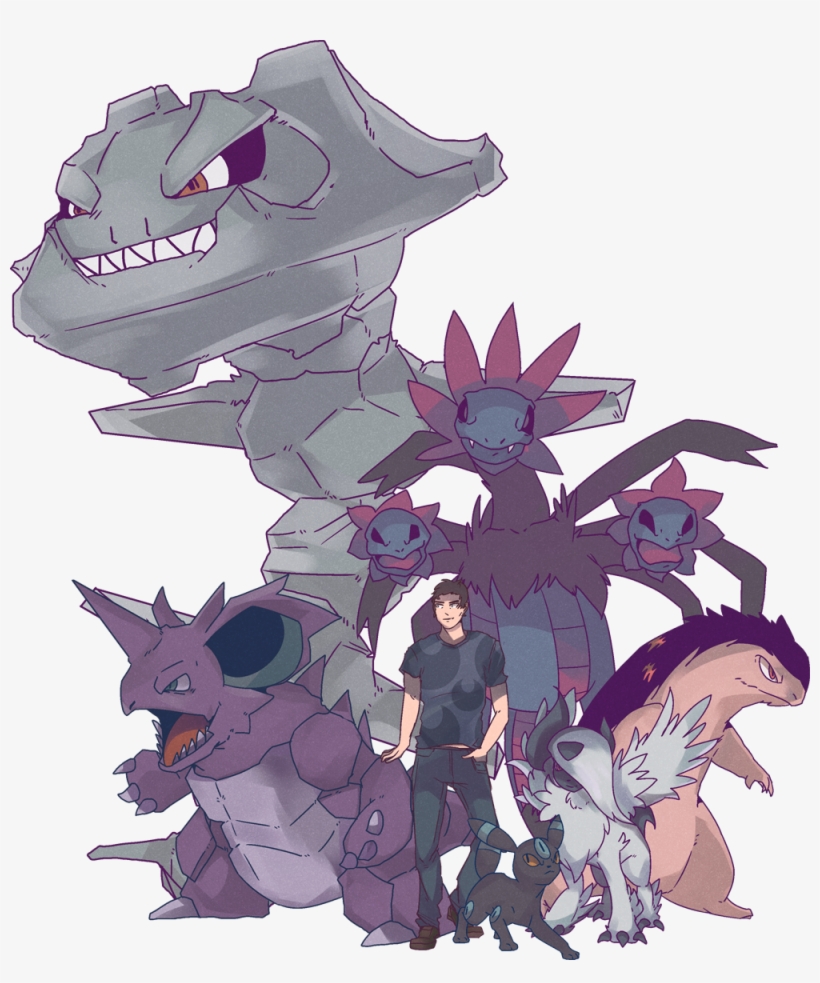 Ace Trainer Commission Haganeil, Nidoking, Sazandora, - Hydreigon With Trainer, transparent png download