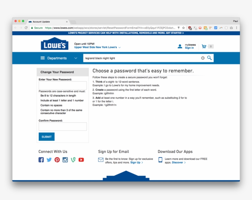 Limiting Passwords To 12 Characters And Having Arbitrary - Lowe's, transparent png download