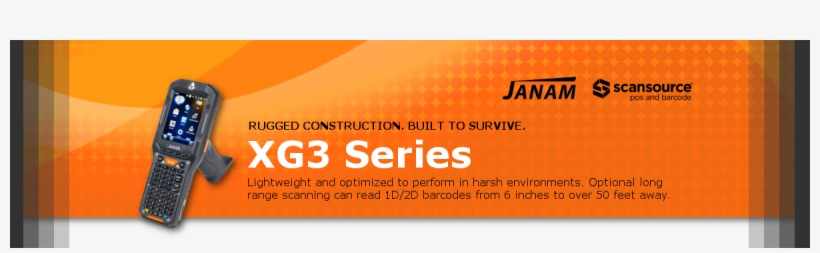 1605 Pos Janam Header Xg3series - Janam Rugged Gun: Wlan 802.11a/b/g/n, Bluetoot, transparent png download