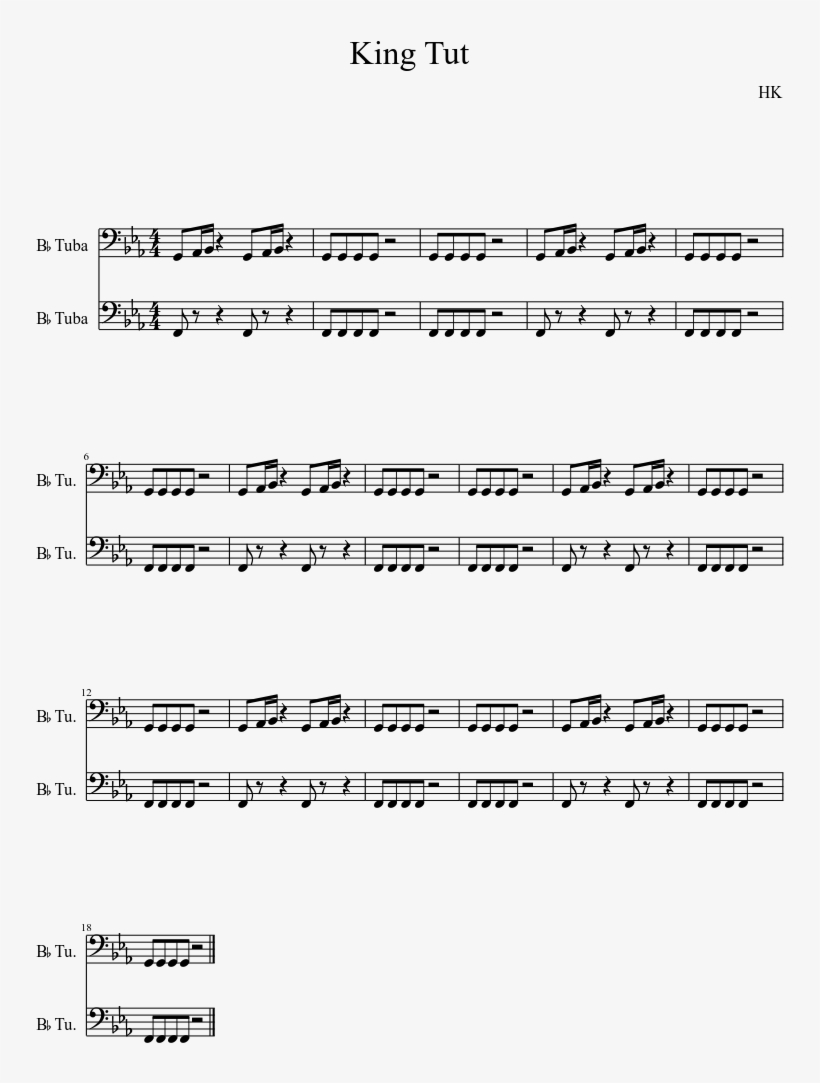 King Tut Sheet Music Composed By Hk 1 Of 1 Pages - Music, transparent png download