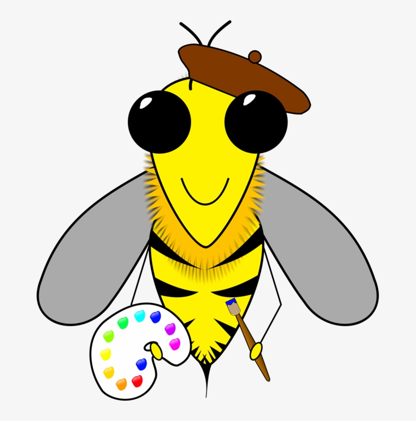 Bee, Art, Busy Bee, Hive, Honey, Painter, Painting - Bee Artist, transparent png download