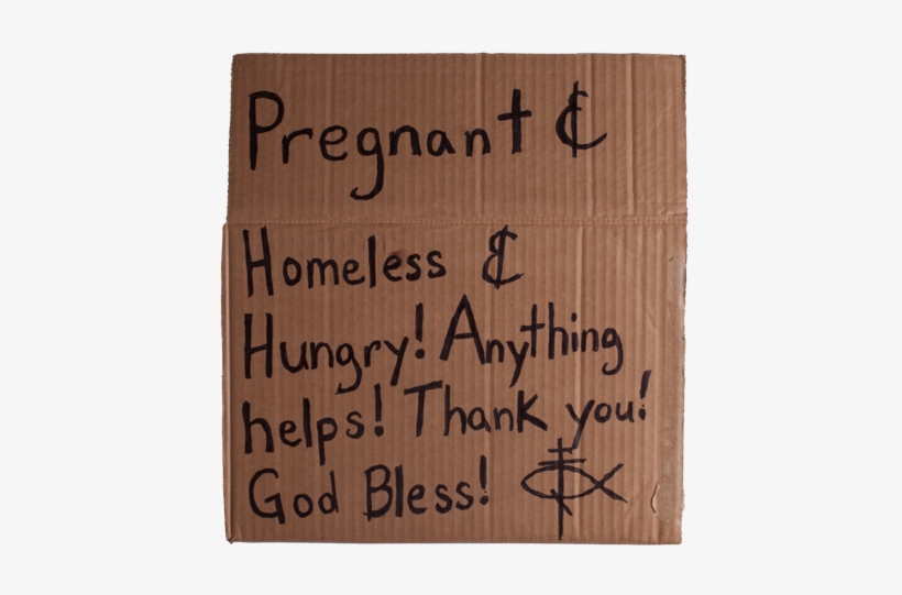 I See These Signs As Signposts Of My Own Journey, Inward - Pregnant And Homeless Sign, transparent png download