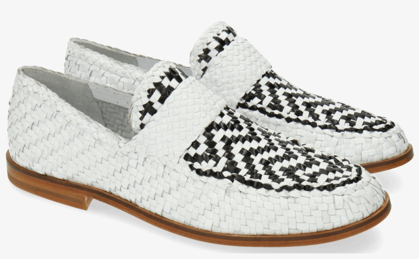 Loafers Pit 10 Woven White Black - Shoe, transparent png download