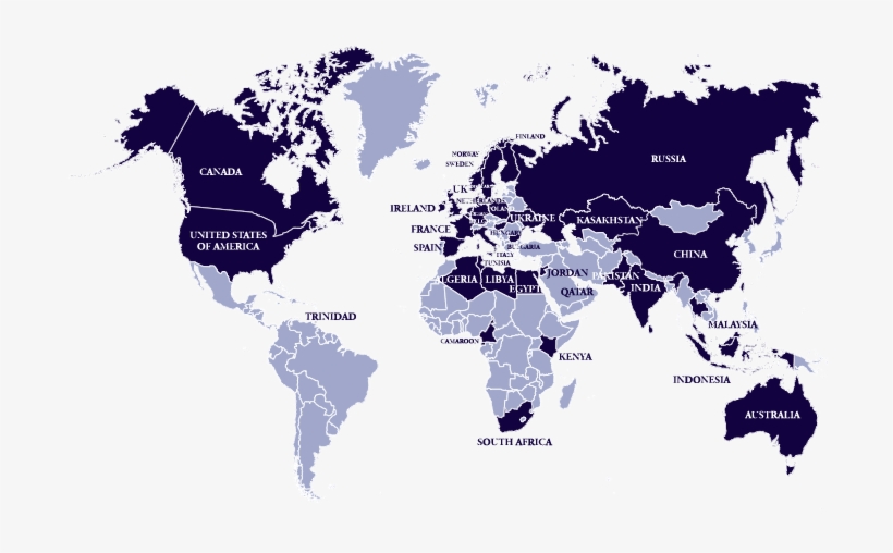 Operating Across 5 Continents - World Map, transparent png download