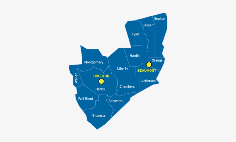 Central Texas Coast Tournament Map - U.s. County, transparent png download