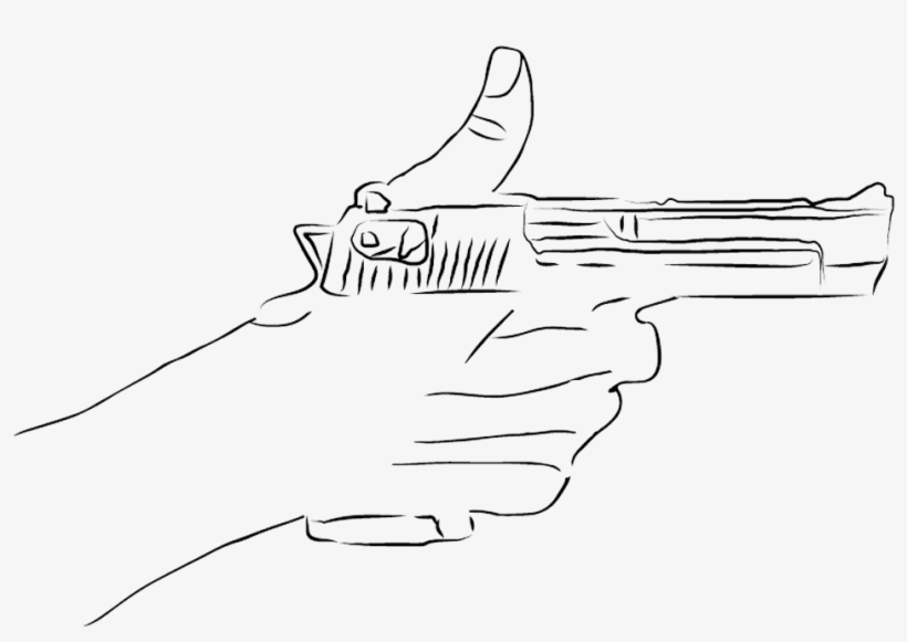 Sketch Of A Photomanipulated Deaglehand, Painted On - Sketch, transparent png download