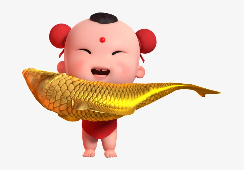 Cartoon Fuwa Hand Holding Goldfish Decorative - 年 年 有余 狗 年, transparent png download
