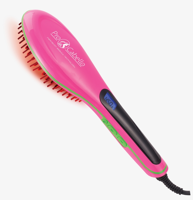 Procabello Luxury 5500 Soft Touch Hair Flat Iron Brush - Pink Electric Hair Brushes By Royale - Pink 5500 Straightening, transparent png download
