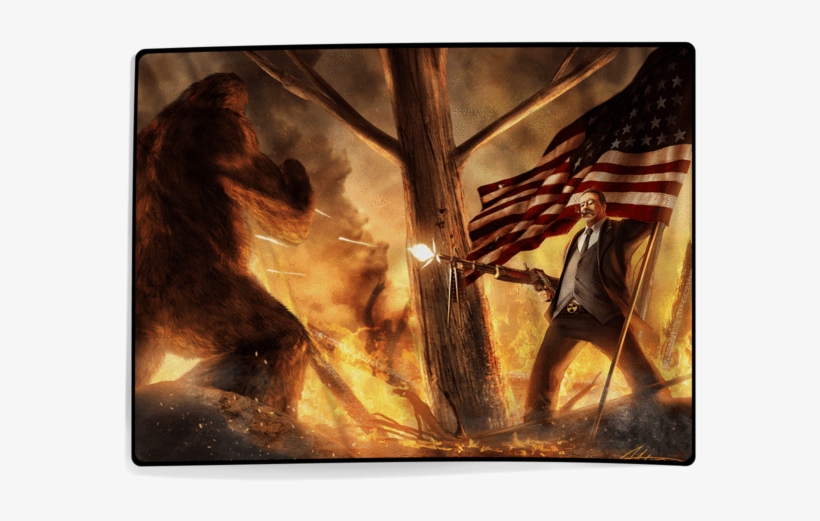 Teddy Roosevelt Vs Bigfoot - Teddy Roosevelt Bigfoot, transparent png download