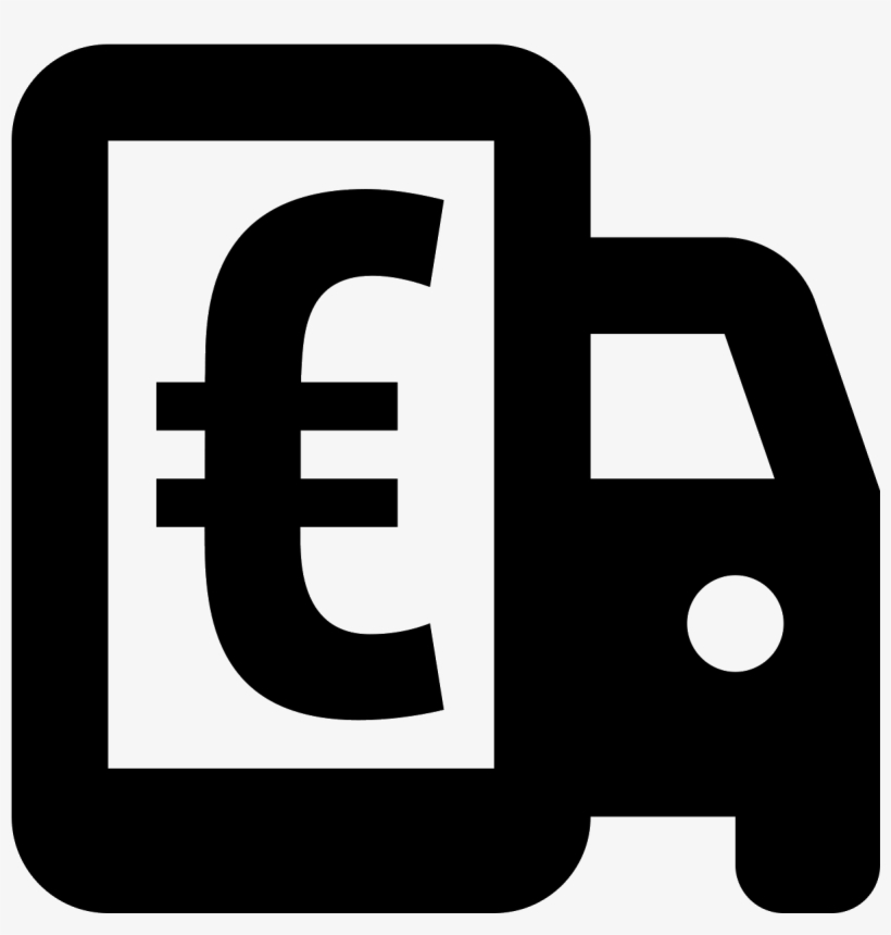 Taxi Mobile Payment Euro Icon - Sign, transparent png download