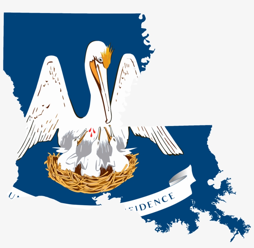 Flag Map Of Louisiana Accurate - State Flag Of Louisiana Ornament (round), transparent png download