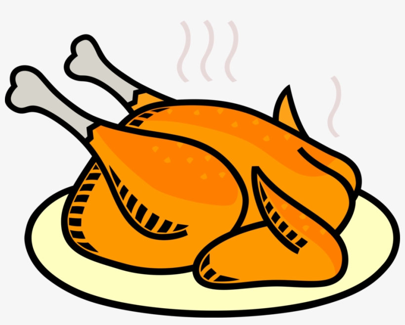 Vector Illustration Of Domesticated Fowl Roast Poultry - Clip Art Cooked Chicken, transparent png download