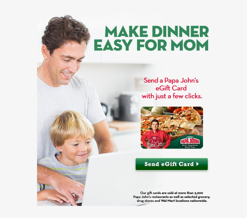 This Transparent Png Of A Dude And His Boy Ordering - Papa John's - Gift Card - Free Shipping, transparent png download