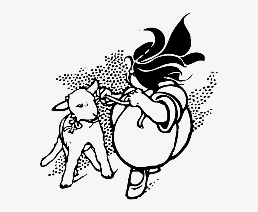 Girl And Lamb Svg Clip Arts 564 X 596 Px, transparent png download