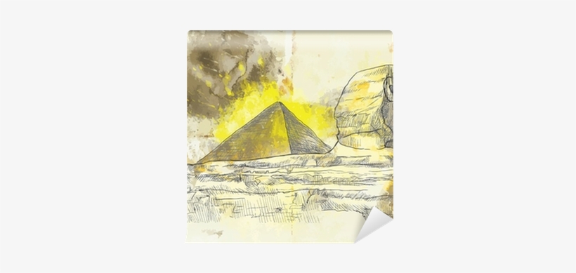 Hand Drawing Into Vector Wall Mural • Pixers® • We - Great Sphinx Of Giza, transparent png download