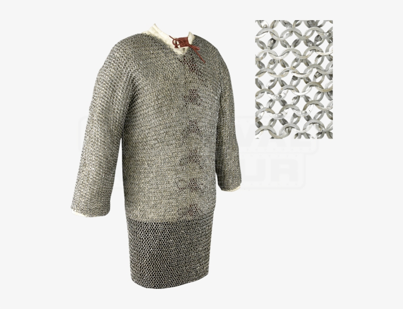 Full Sleeve Flat Ring Chainmail Hauberk - Chainmail Hauberk Png, transparent png download