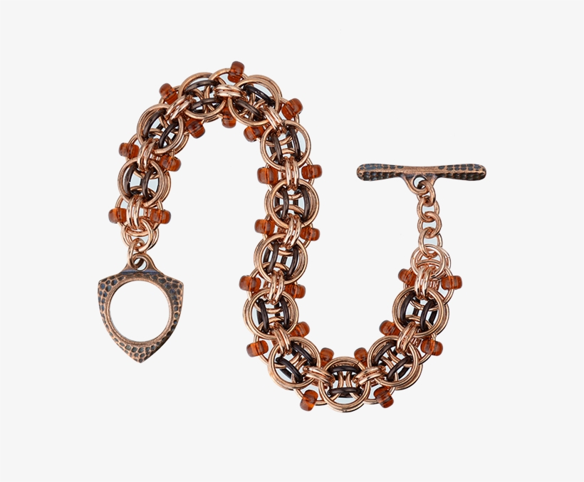 Aluminum Beaded Chainmaille Jewelry Brass Beaded Helm - Bracelet, transparent png download