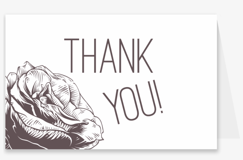 Rose Thank You Card Png - Drawing, transparent png download