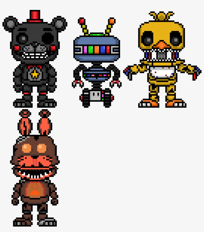 Chica, And J - Pixel Art, transparent png download