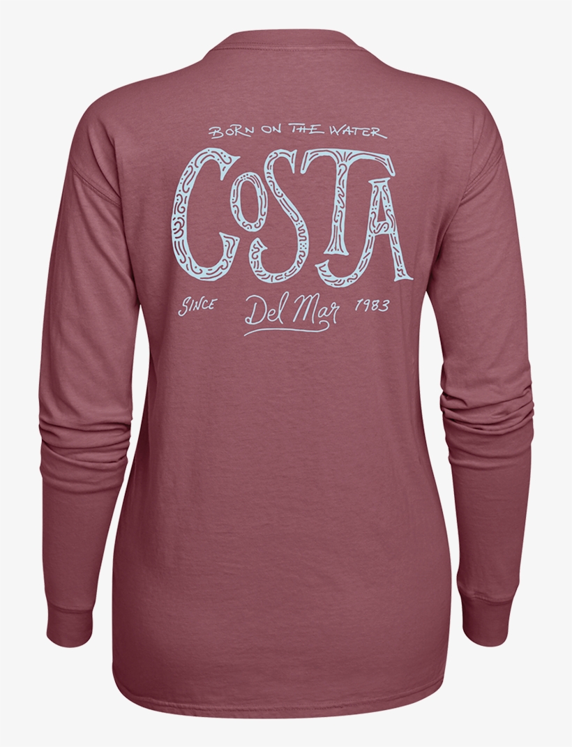 Costa Del Mar Boca Chica In Marsala, Size S, Angle - Long-sleeved T-shirt, transparent png download