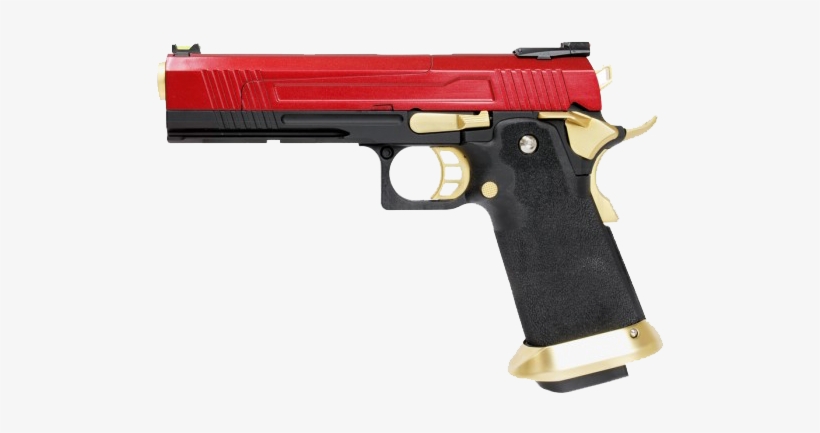 Hi-capa Gold/red 1911 Pistol By Armorer Works Custom - Glock 17 We Custom España, transparent png download