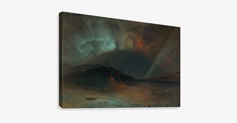 Aurora Borealis Canvas Print - Painting, transparent png download