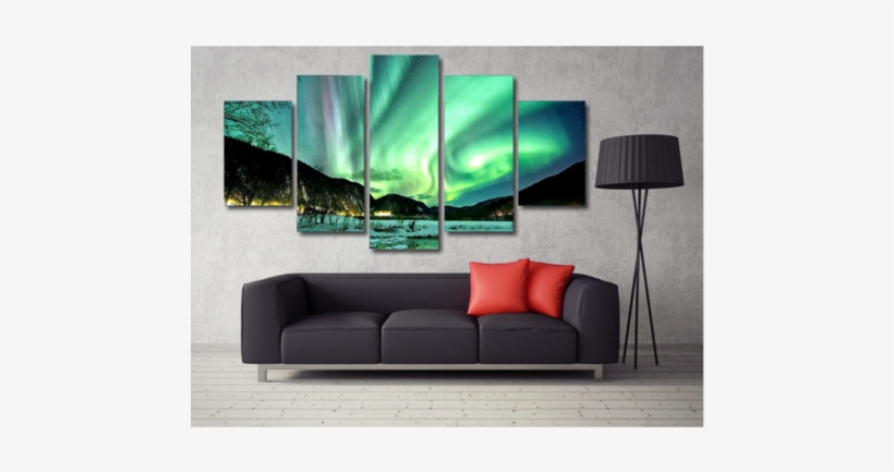 Sale Aurora Borealis 5 Panel - Popular Wall Prints 2018, transparent png download