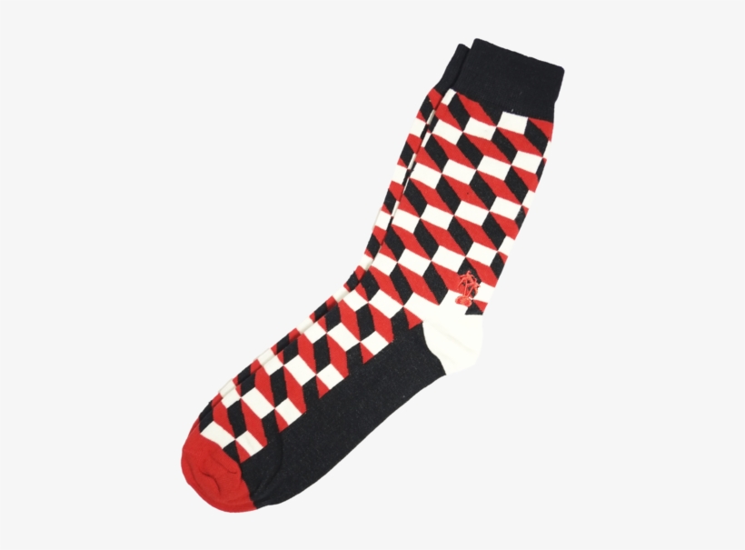 Red, White, & Black - Sock, transparent png download