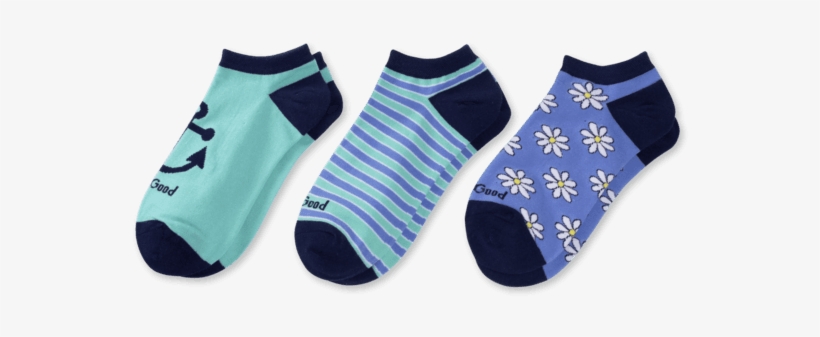 3-pack Women's Daisy & Anchor Low Cut - Sock, transparent png download