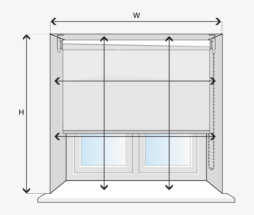 How To Measure For Roller Blinds Clipart Black And Diagram PNG Image