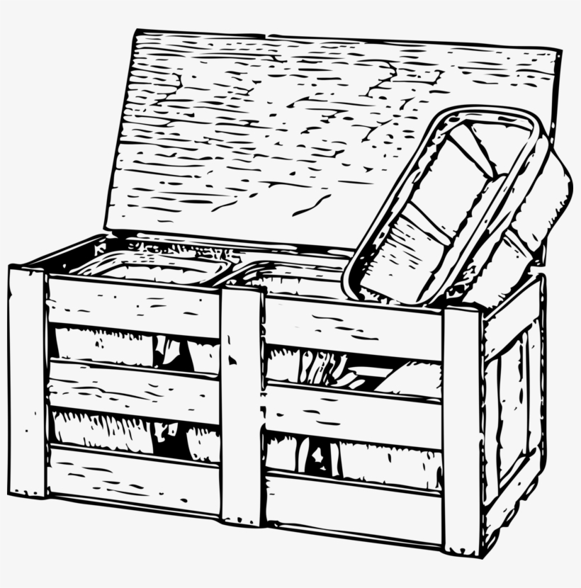 Crate Wooden Box Drawing Shipping Containers - Drawings Of Crates Of Tea, transparent png download