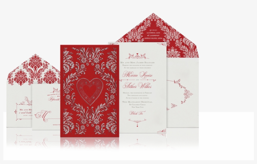 Red Laser Cut Luxury Wedding Invitation - Envelope, transparent png download