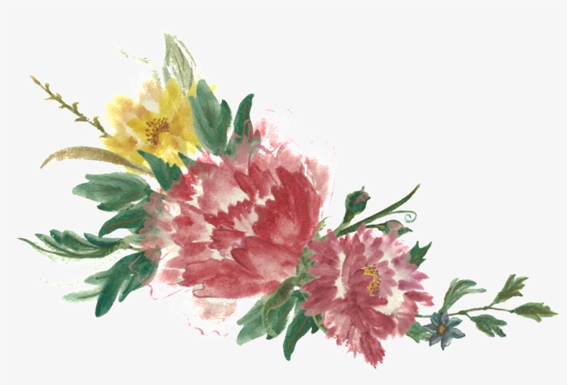 Rich Flower And Transparent Decorative - Watercolor Mit Blumen Auf Schwarzem #2 Untersetzer, transparent png download