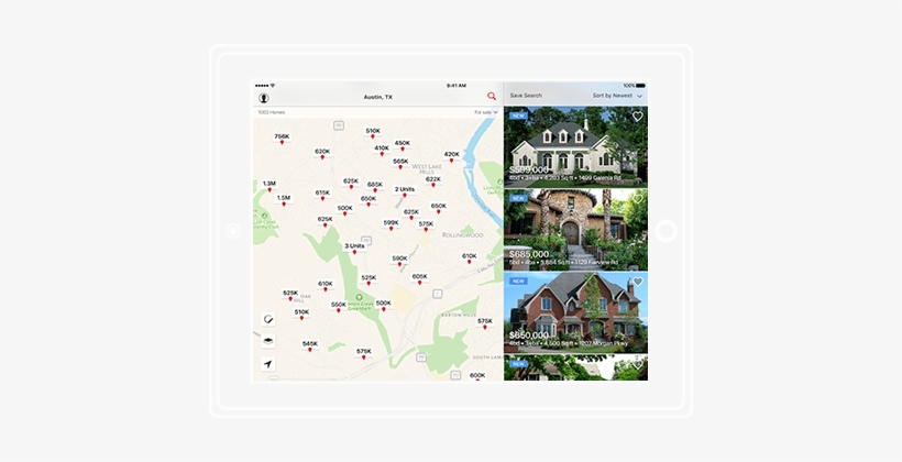 Ipad Real Estate App - Poster: Traditional Home With Landscaping, 61x46cm., transparent png download