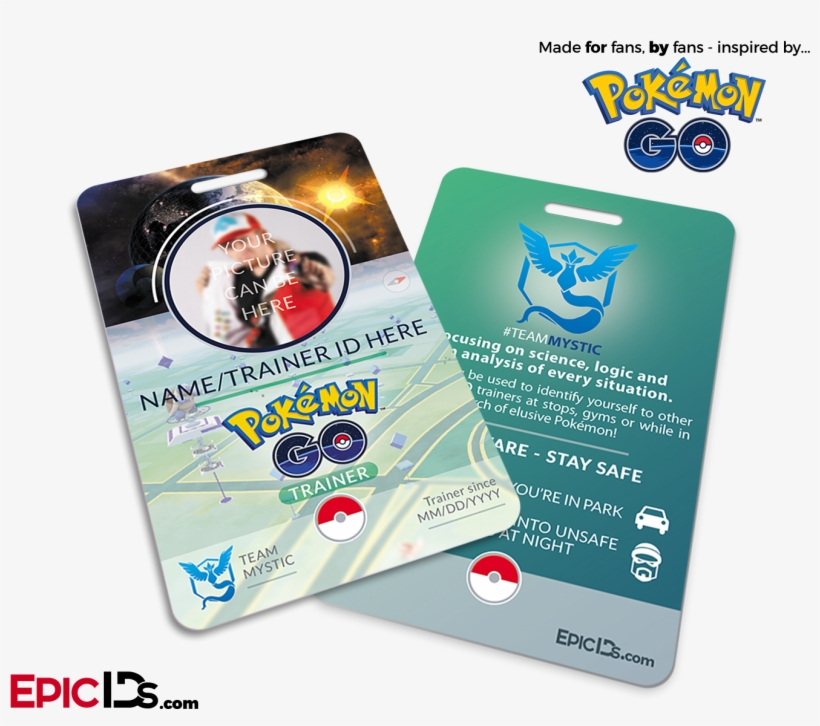 Pokemon Go Inspired Team Mystic, Valor Or Instinct - Id Card Pokemon Go, transparent png download