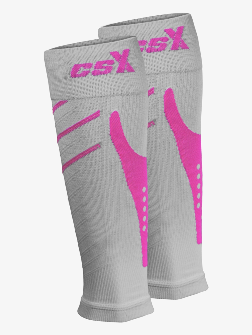X250, 15-20 Mmhg, Knee High, Calf Sleeves, Pink On - Csx Women's Progressive+ Compression Run Sleeves Pink, transparent png download
