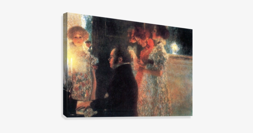 Schubert At The Piano By Klimt Canvas Print - Klimt Schubert Am Klavier, transparent png download