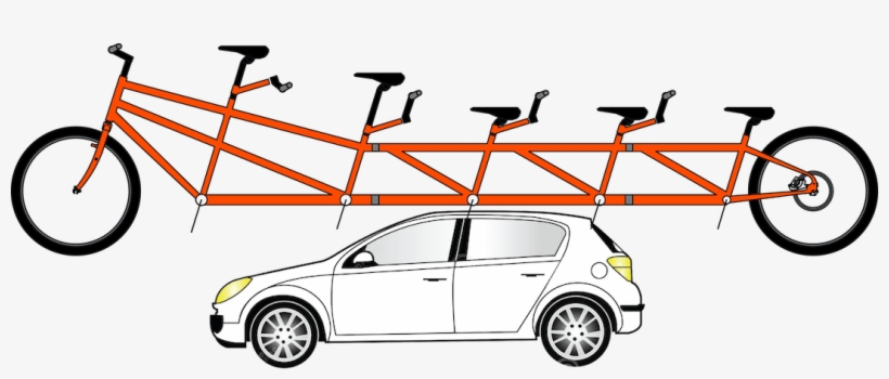 Bicycle Built For 5 On Top Of A Car - Bicycle Built For 3, transparent png download