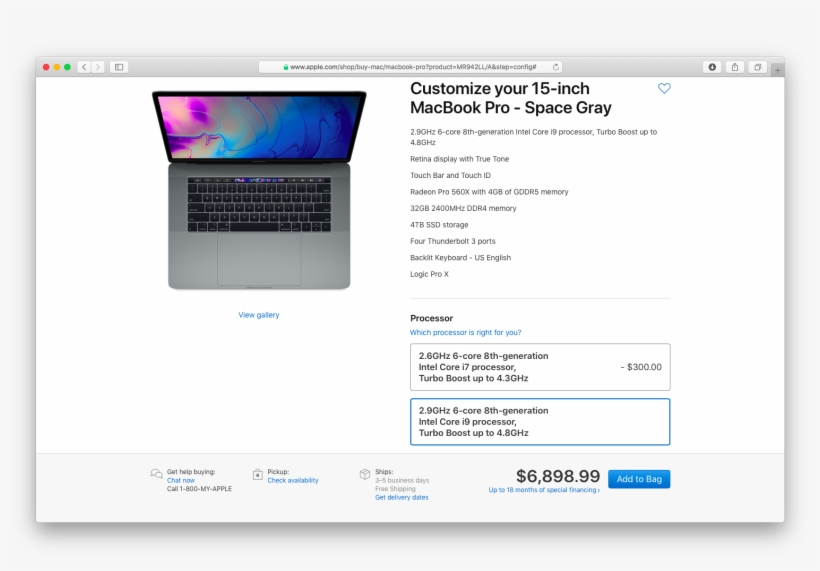 The Maxed-out 2018 Macbook Pro Configuration Will Set - Apple Macbook Pro 15in (2016) 256gb Touch Bar Space, transparent png download