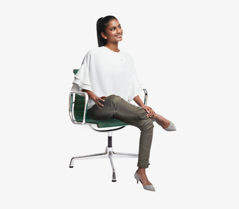 Young Female Professional On Chair - Chair, transparent png download