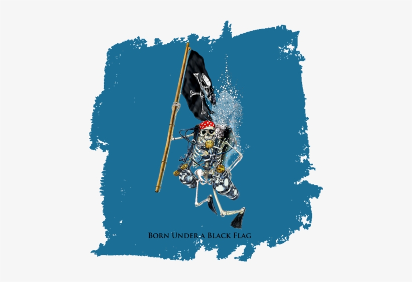 Sea Dog Born Under A Black Flag T-shirt - Shirt, transparent png download