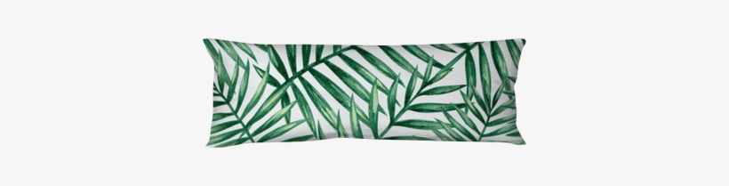 Watercolor Tropical Palm Leaves Seamless Pattern - Behang Bladeren, transparent png download
